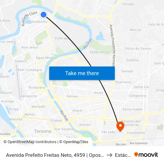 Avenida Prefeito Freitas Neto, 4959 | Oposto Ao Hospital Do Mocambinho to Estácio Ceut map
