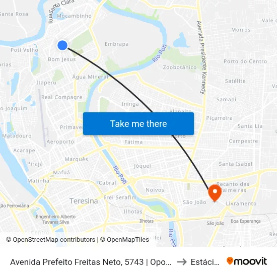 Avenida Prefeito Freitas Neto, 5743 | Oposto Churrascaria Casa7 to Estácio Ceut map