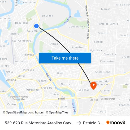539-623 Rua Motorista Areolino Carvalho to Estácio Ceut map