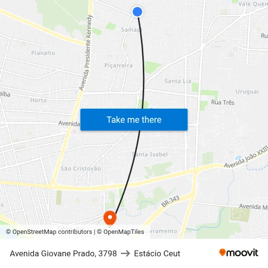 Avenida Giovane Prado, 3798 to Estácio Ceut map