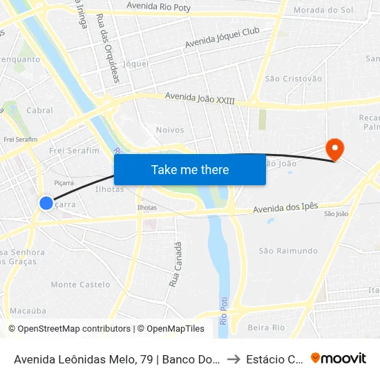 Avenida Leônidas Melo, 79 | Banco Do Brasil to Estácio Ceut map