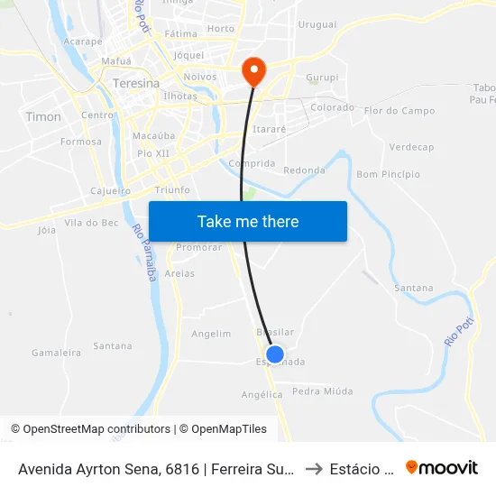 Avenida Ayrton Sena, 6816 | Ferreira Supermercado to Estácio Ceut map