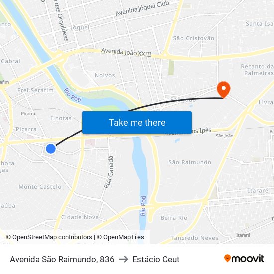 Avenida São Raimundo, 836 to Estácio Ceut map