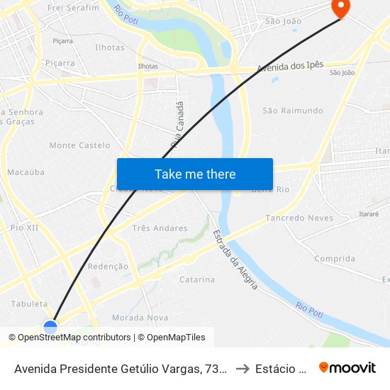 Avenida Presidente Getúlio Vargas, 730 | Chesf to Estácio Ceut map