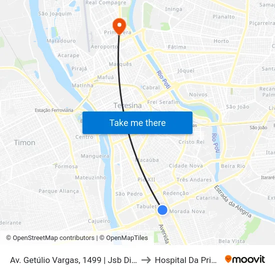Av. Getúlio Vargas, 1499 | Jsb Distribuidora to Hospital Da Primavera map