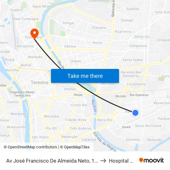 Av José Francisco De Almeida Neto, 1270| Galeria Center / Drogaria Globo to Hospital Da Primavera map