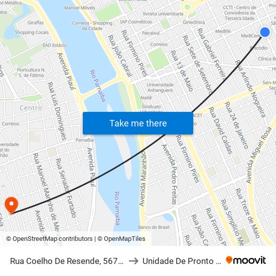 Rua Coelho De Resende, 567 | Modelo Lanches to Unidade De Pronto Atendimento map