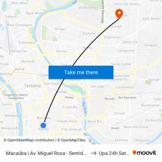 Macaúba | Av. Miguel Rosa - Sentido Centro to Upa 24h Satélite map