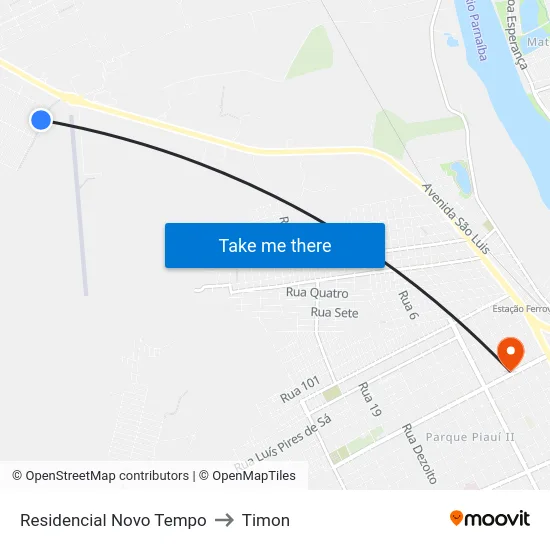 Residencial Novo Tempo to Timon map