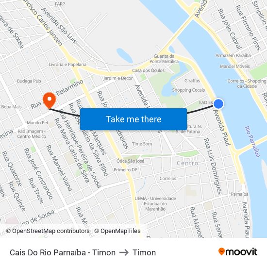 Cais Do Rio Parnaíba - Timon to Timon map