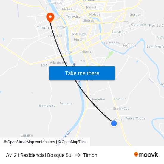 Av. 2 | Residencial Bosque Sul to Timon map