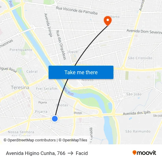 Avenida Higino Cunha, 766 to Facid map