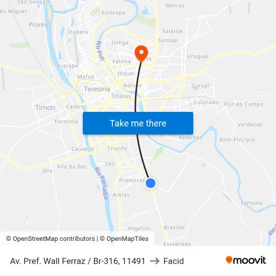 Av. Pref. Wall Ferraz / Br-316, 11491 to Facid map