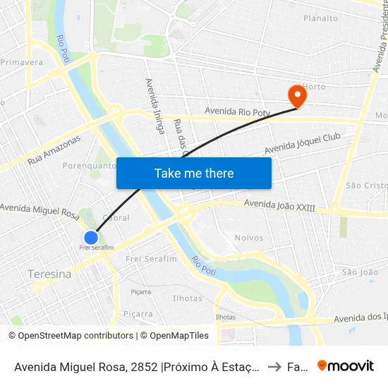 Avenida Miguel Rosa, 2852 |Próximo À Estação/25º Bc to Facid map