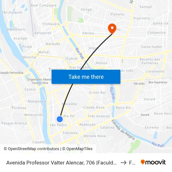 Avenida Professor Valter Alencar, 706 |Faculdade Santo Agostinho to Facid map