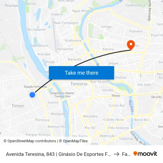 Avenida Teresina, 843 | Ginásio De Esportes Fco. Carlos Jansen to Facid map