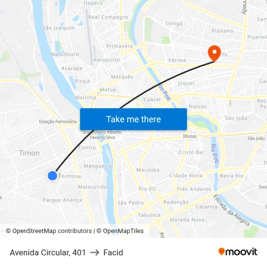 Avenida Circular, 401 to Facid map
