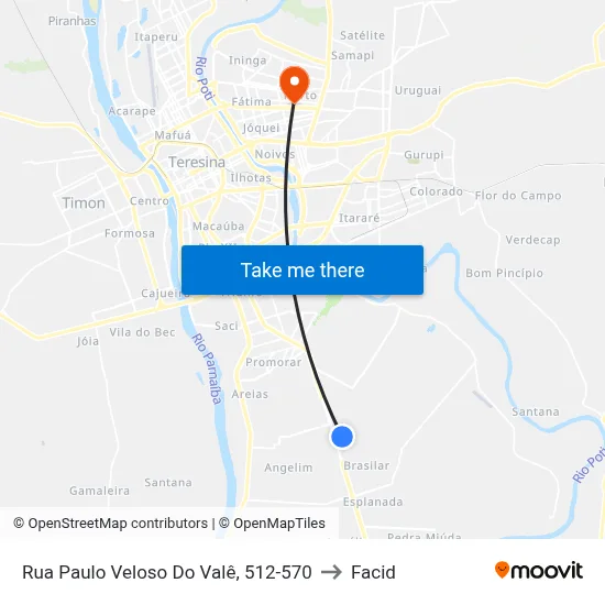 Rua Paulo Veloso Do Valê, 512-570 to Facid map