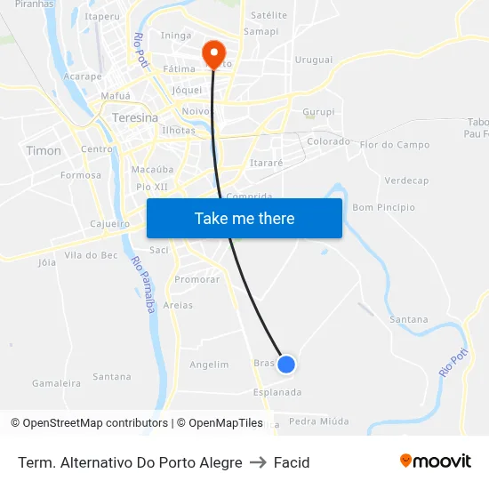 Term. Alternativo Do Porto Alegre to Facid map