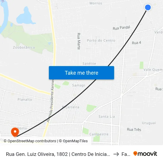 Rua Gen. Luiz Oliveira, 1802 | Centro De Iniciação Ao Esporte to Facid map