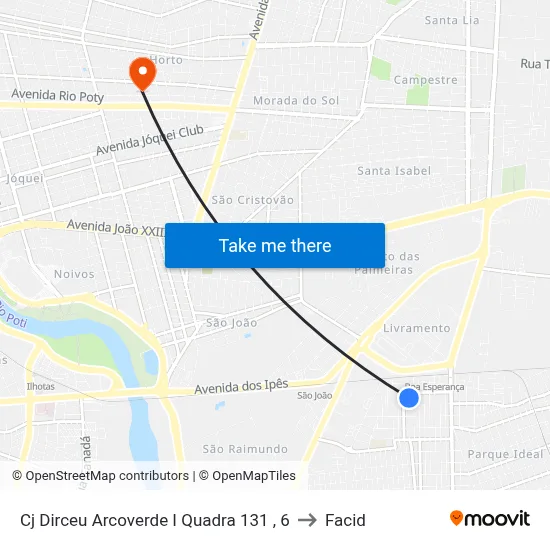 Cj Dirceu Arcoverde I Quadra 131 , 6 to Facid map