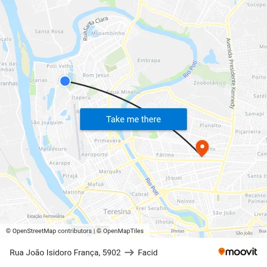 Rua João Isidoro França, 5902 to Facid map