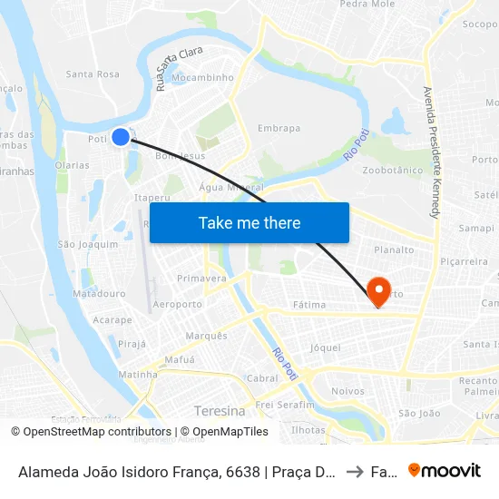 Alameda João Isidoro França, 6638 | Praça Do Poty Velho to Facid map