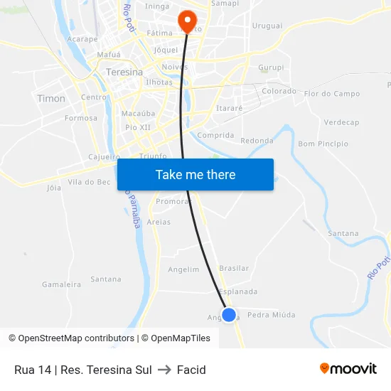 Rua 14 | Res. Teresina Sul to Facid map