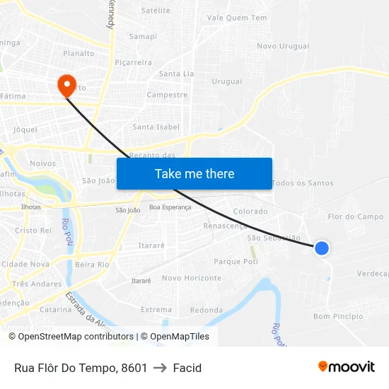 Rua Flôr Do Tempo, 8601 to Facid map
