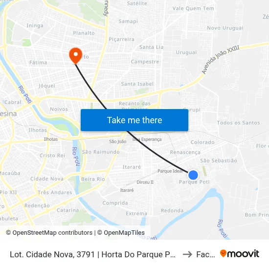 Lot. Cidade Nova, 3791 | Horta Do Parque Poti to Facid map