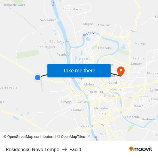 Residencial Novo Tempo to Facid map