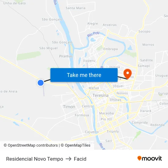 Residencial Novo Tempo to Facid map
