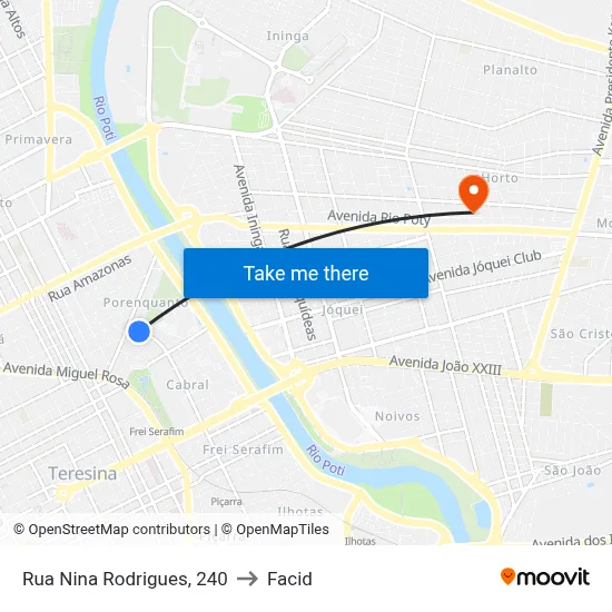 Rua Nina Rodrigues, 240 to Facid map