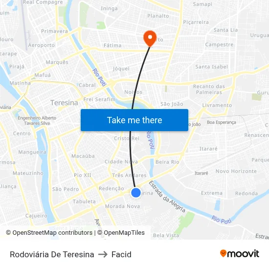 Rodoviária De Teresina to Facid map