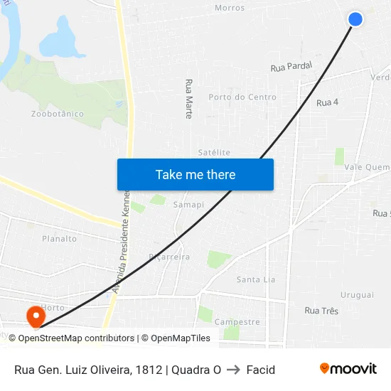 Rua Gen. Luiz Oliveira, 1812 | Quadra O to Facid map