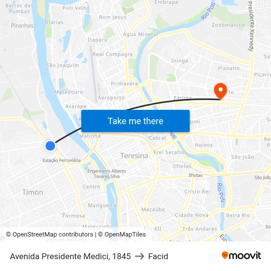 Avenida Presidente Medici, 1845 to Facid map