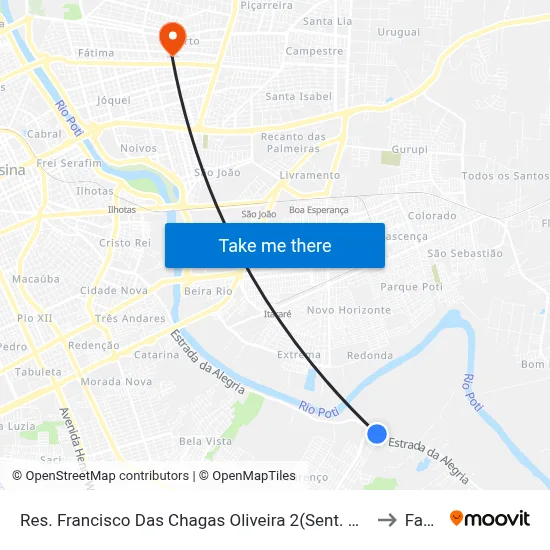 Res. Francisco Das Chagas Oliveira 2(Sent. Centro) to Facid map