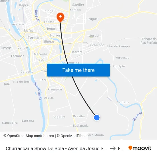 Churrascaria Show De Bola - Avenida Josué Soares De Oliveira, 100 to Facid map