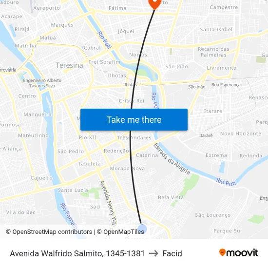 Avenida Walfrido Salmito, 1345-1381 to Facid map