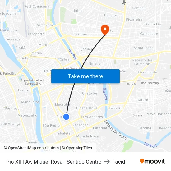 Pio XII  | Av. Miguel Rosa - Sentido Centro to Facid map
