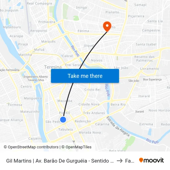 Gil Martins | Av. Barão De Gurguéia - Sentido Centro to Facid map