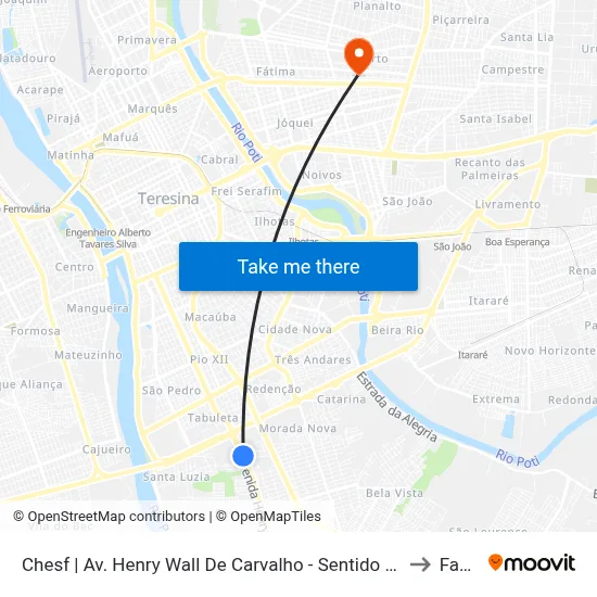 Chesf | Av. Henry Wall De Carvalho - Sentido Centro to Facid map