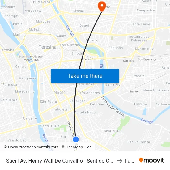 Saci | Av. Henry Wall De Carvalho - Sentido Centro to Facid map