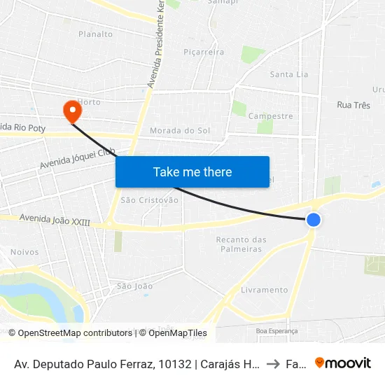 Av. Deputado Paulo Ferraz, 10132 | Carajás Home Center to Facid map