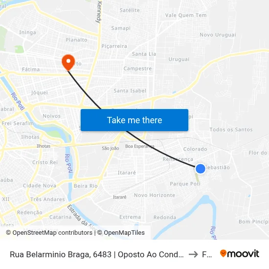 Rua Belarminio Braga, 6483 | Oposto Ao Cond. Barra Grande Village to Facid map