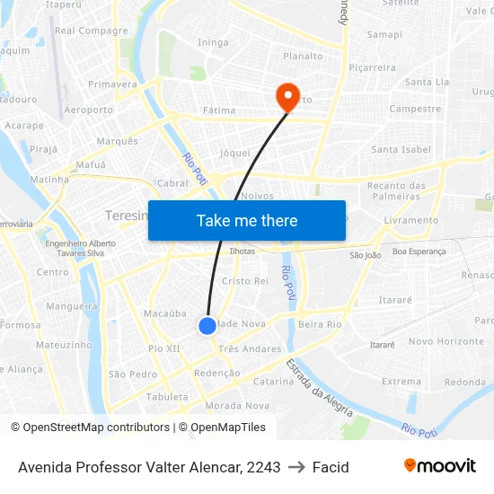 Avenida Professor Valter Alencar, 2243 to Facid map