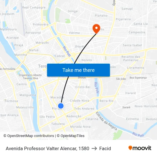 Avenida Professor Valter Alencar, 1580 to Facid map