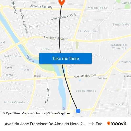 Avenida José Francisco De Almeida Neto, 2681 to Facid map