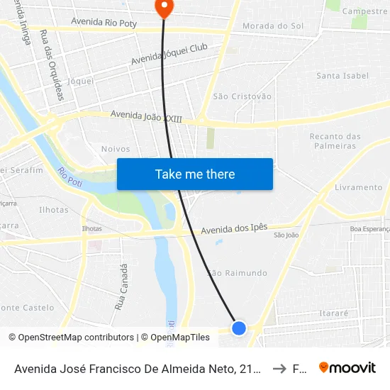 Avenida José Francisco De Almeida Neto, 2116 | Assaí Atacadista to Facid map