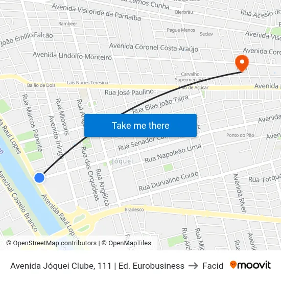 Avenida Jóquei Clube, 111 | Ed. Eurobusiness to Facid map
